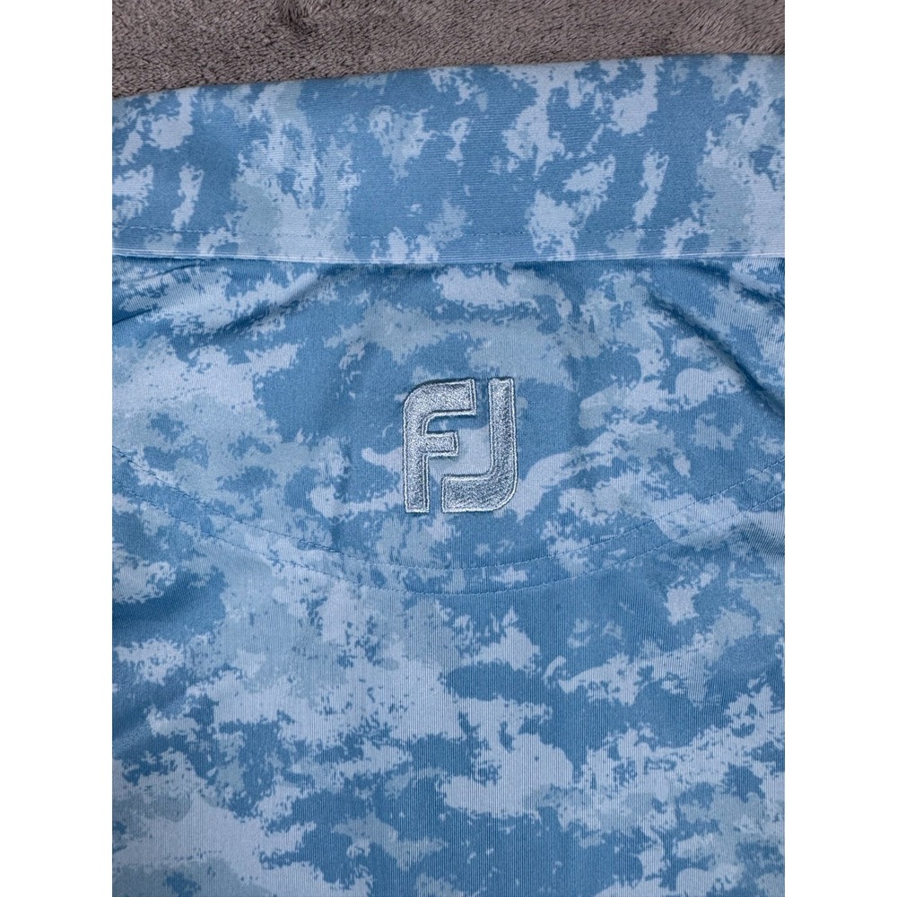 FootJoy Athletic Fit Golf Polo Shirt Mens M Blue Digital Camo Stretch 29095 - Picture 9 of 10